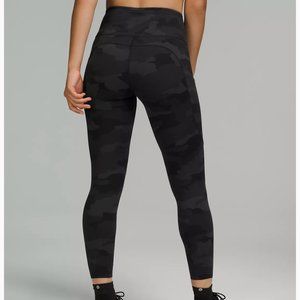 Lululemon Fast n' Free High Rise Tight Leggings 25'' Deep Camo Coal Size 4